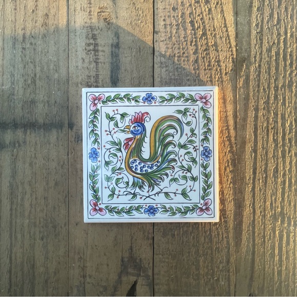 Ceramic Glazed Clay Tiles 4 x 4" Made in Portugal - Set of 2 - Picture 2 of 13